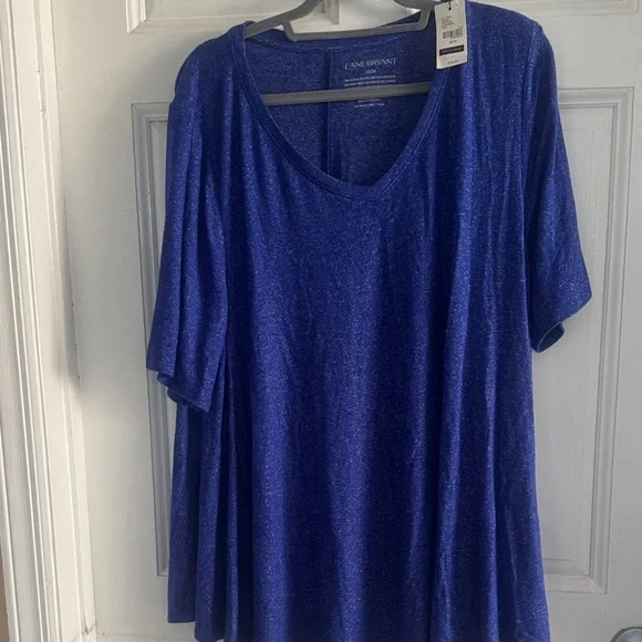 Lane Bryant Women's Vibrant Blue Short Sleeve Top - Picture 1 of 3